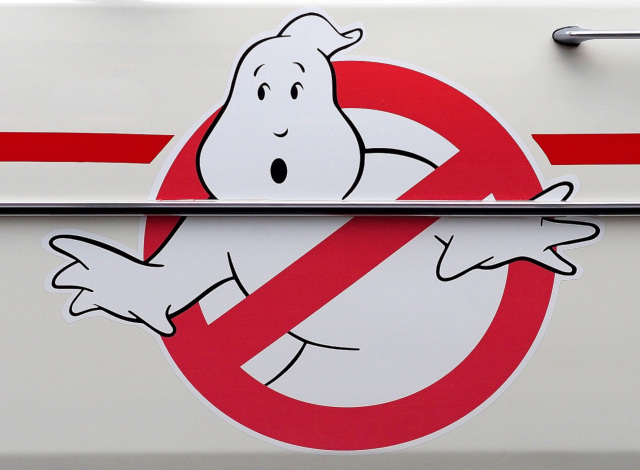 The Ghostbusters logo on the side of a car