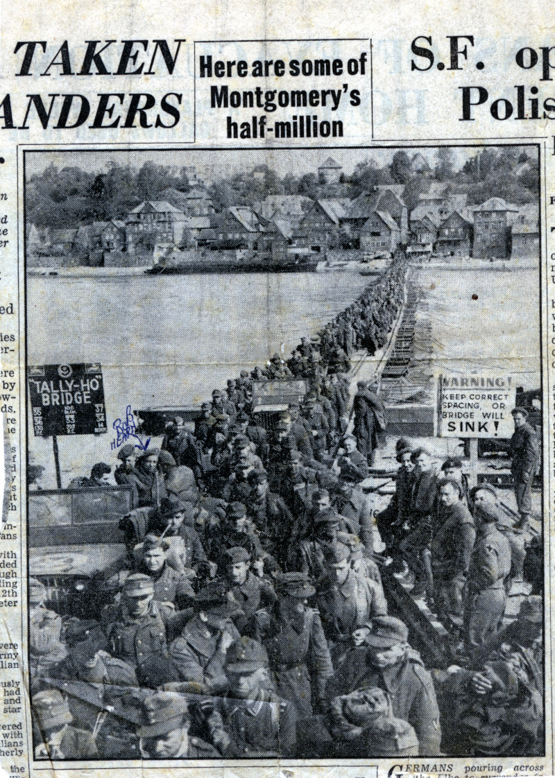 A scan of a newspaper clipping. The photograph contents is described in the main article text.