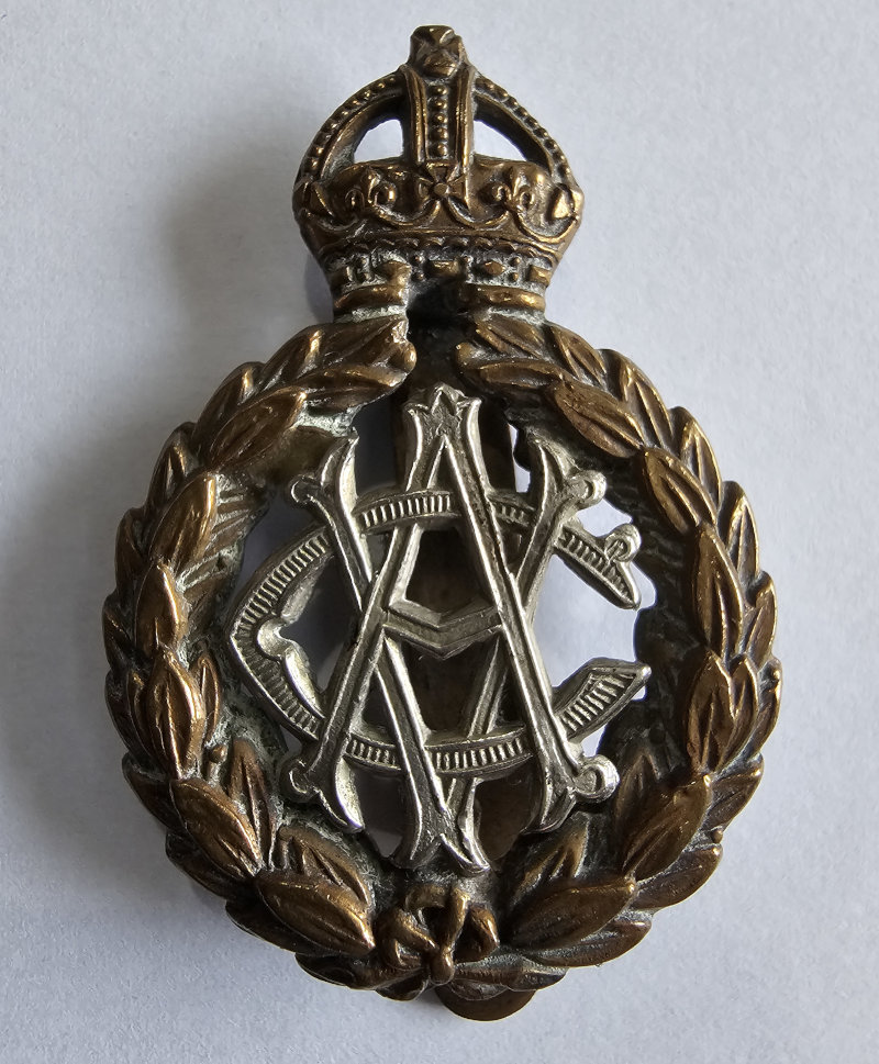 Army Veterinary Corps cap badge.